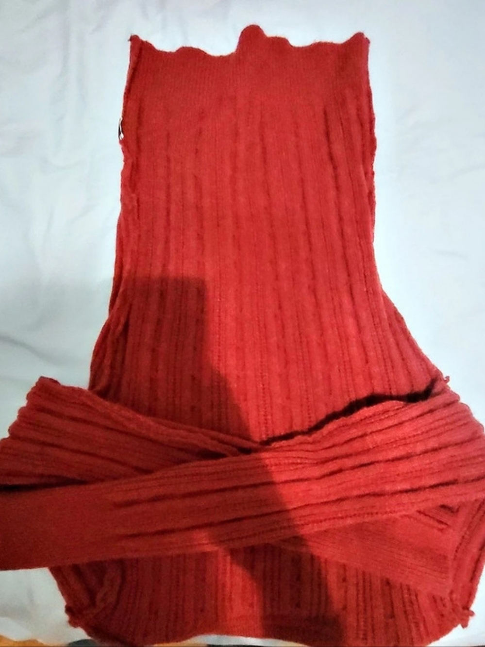 Red Ribbed Sweater - Picture 3 of 3